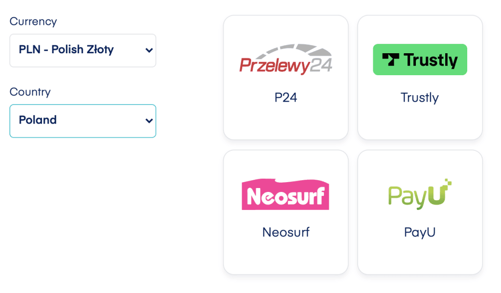 Opcje wpłaty do eZeeWallet