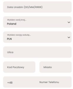 Uzupełnij kolejne dane