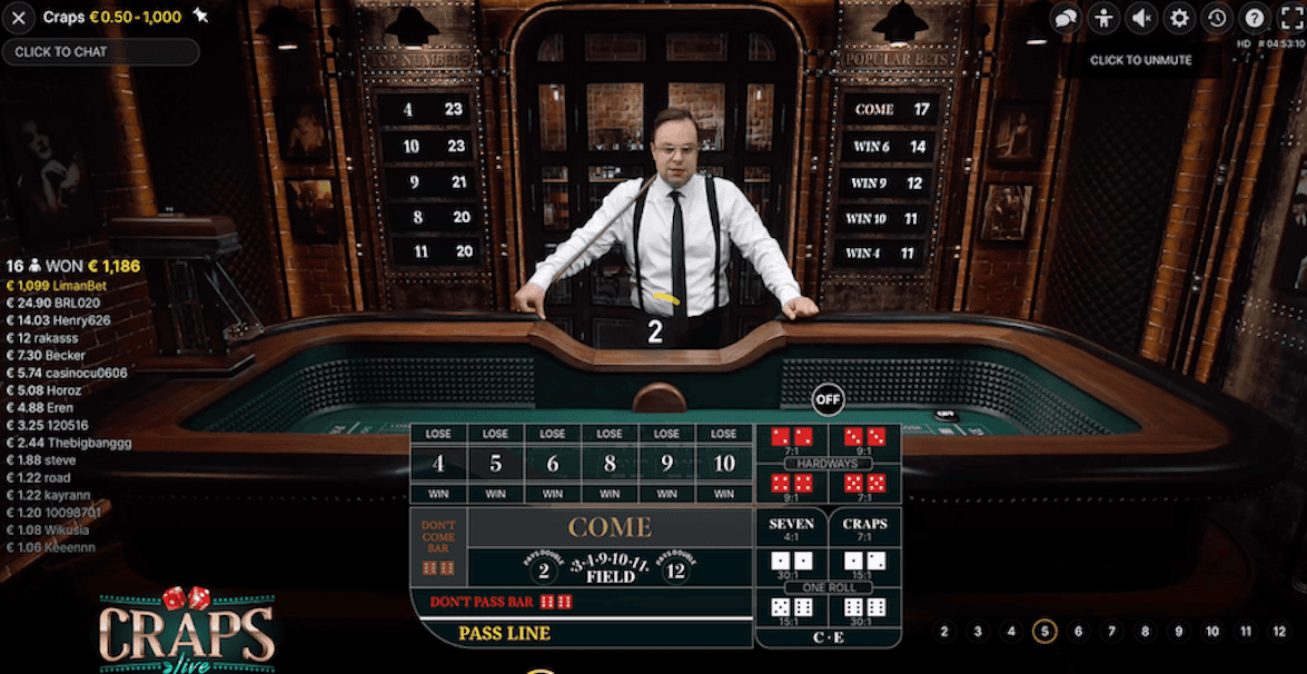 Craps Live (Evolution)