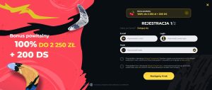 Wybierz bonus i wprowadź dane logowania